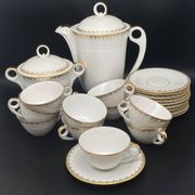 Service à thé/café porcelaine de Limoges blanche et dorure – MPM0724SV1