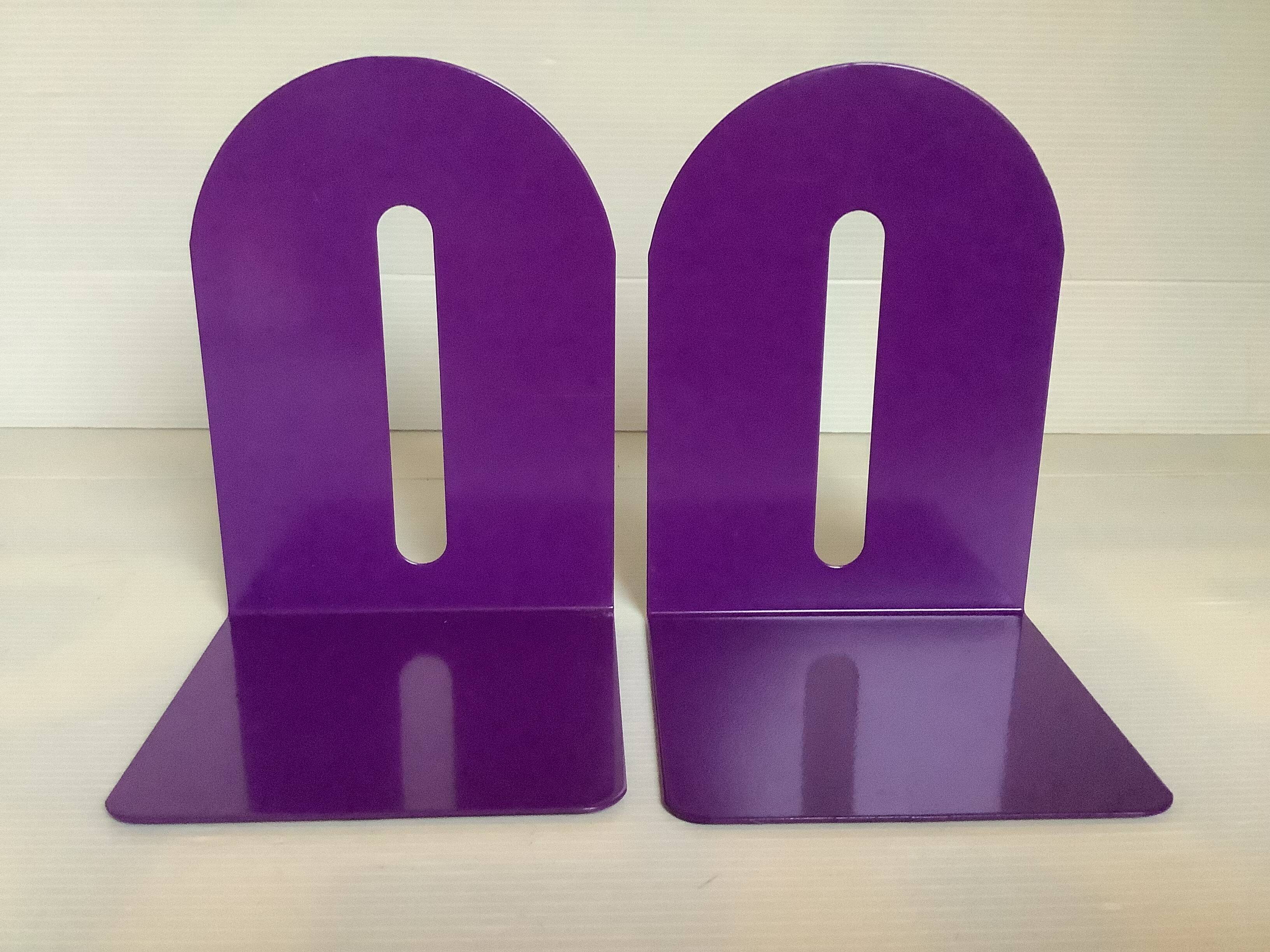 Pair of purple pop mauve metal bookends