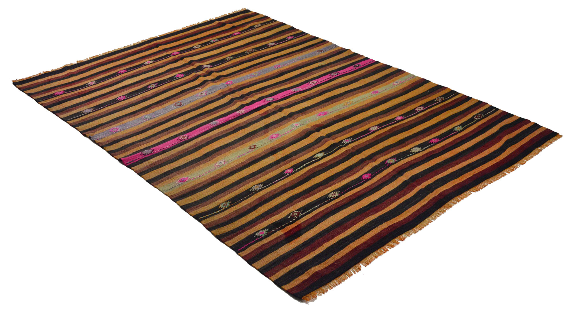 Anatolian handmade kilim rug 262 cm x 192 cm