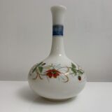 Vase ancien en opaline décor floral peint