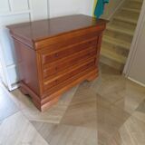 Chest of drawers in solid cherry wood with a curved top - Louis Philippe style - 4 drawers