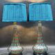 Paire de lampes de table en verre peintes à la main, Tchécoslovaquie années 1960