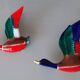 Pair of glazed ceramic wall ducks