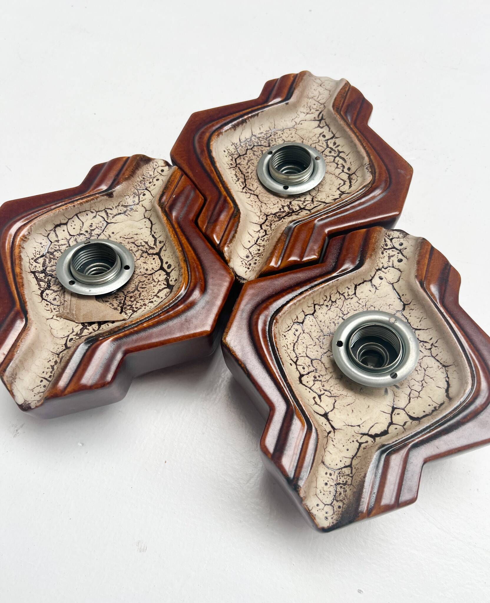 Set of 3 ceramic wall lamps by PAN Keramik, 1960s