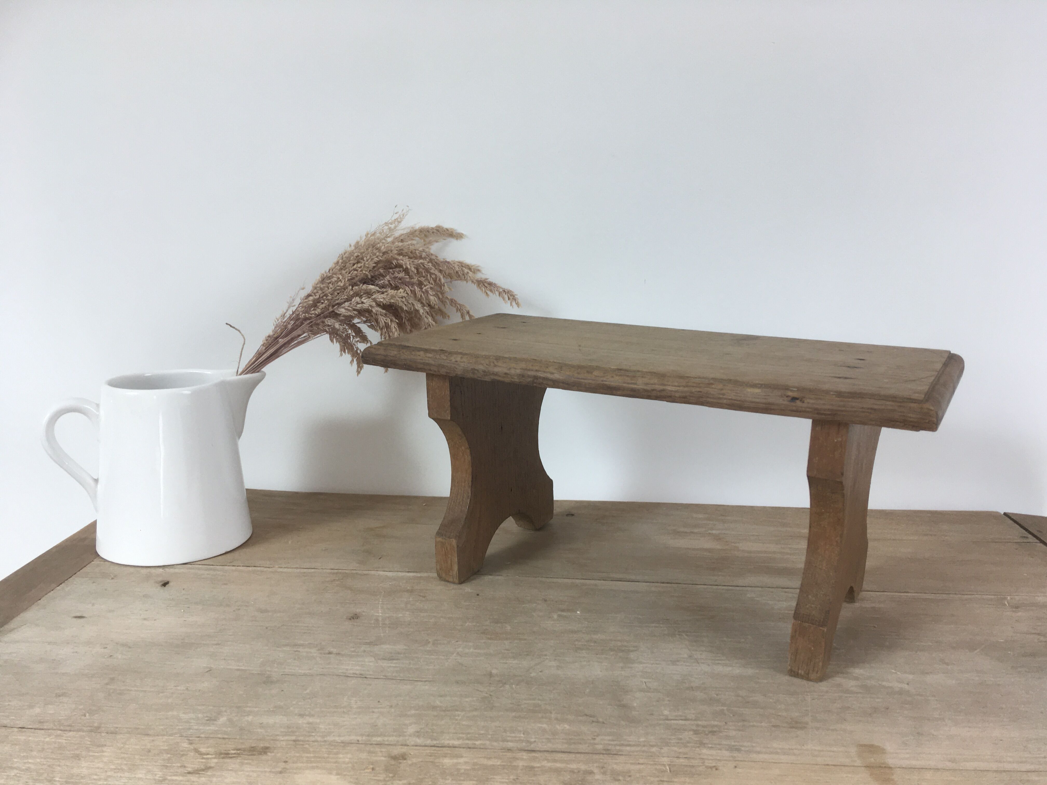 Vintage wooden footrest stool