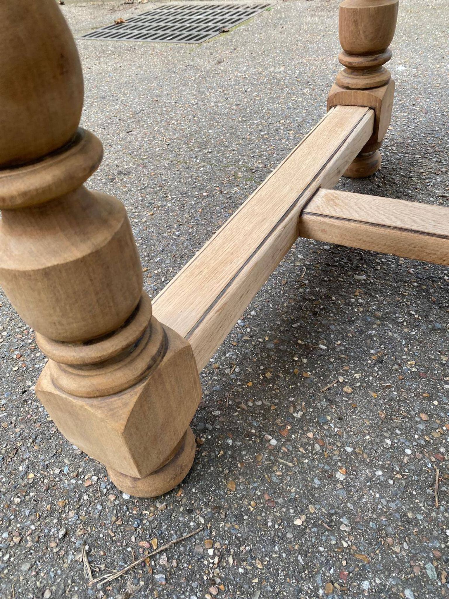 Renovated extendable farmhouse dining table in oak, 20th century, 170-250cm.
