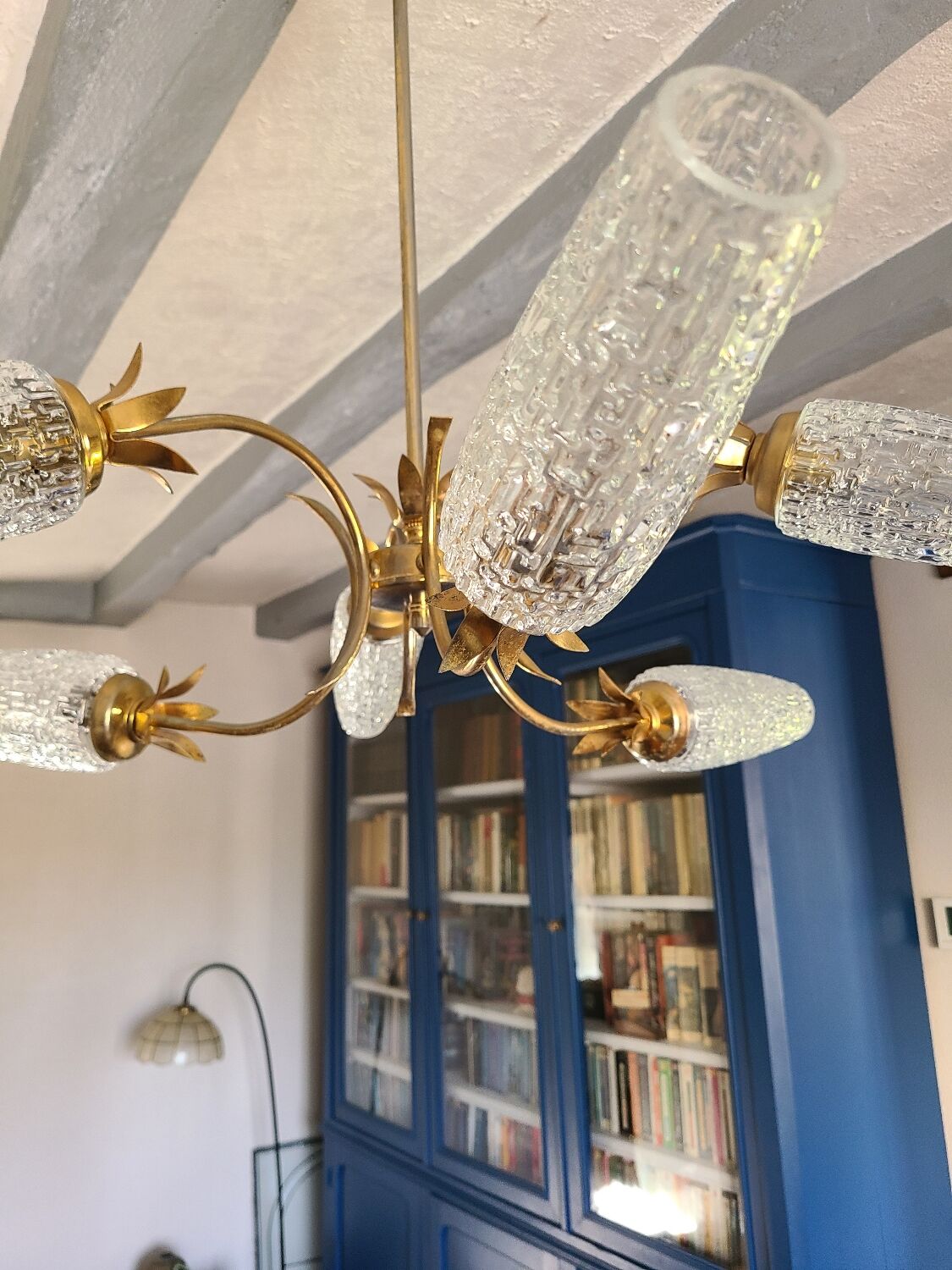 Lustre 1970 vintage feuille d'ananas