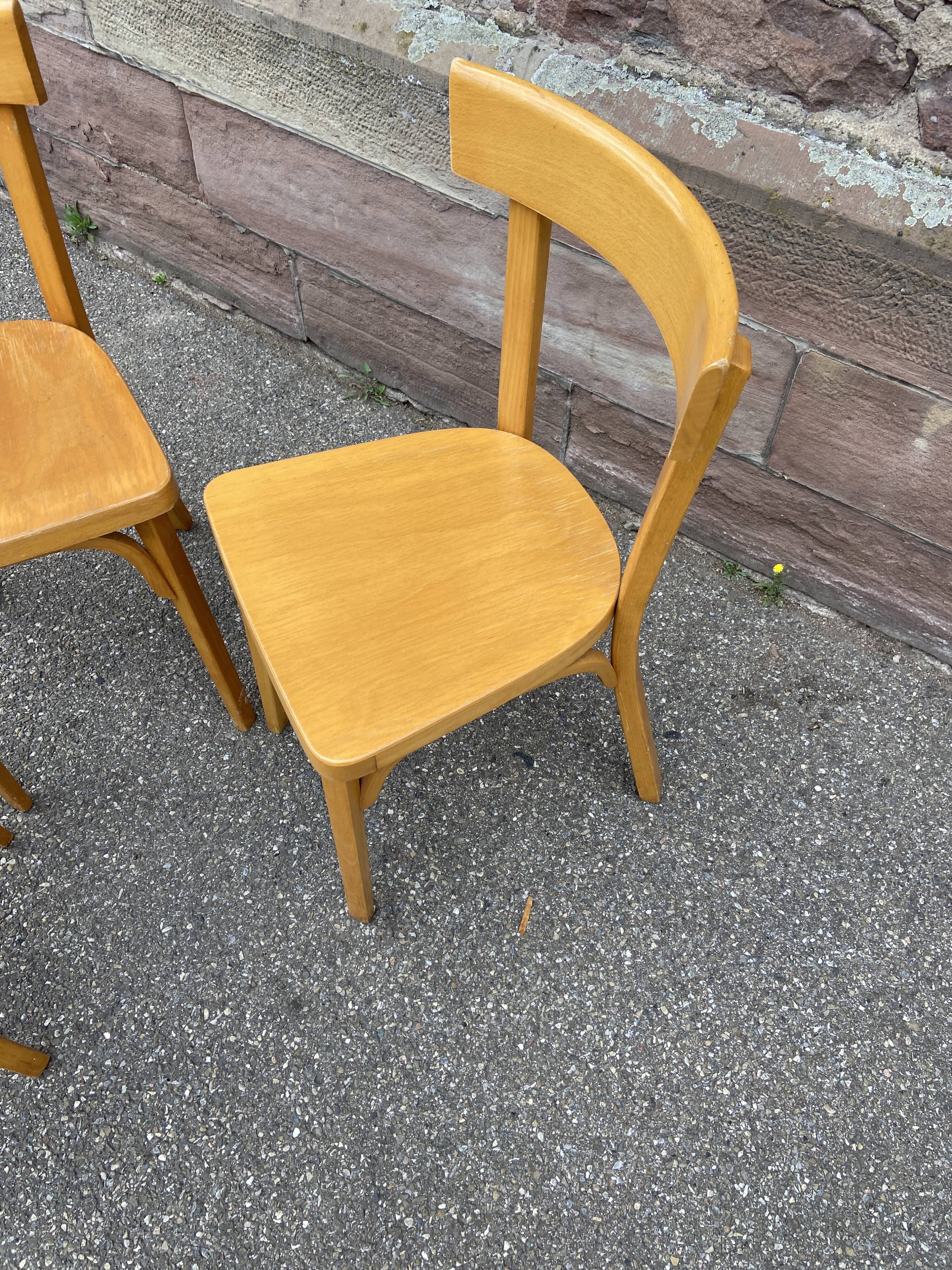 4 Viennese Baumann chairs Curved wood Restaurant Paris bistro
