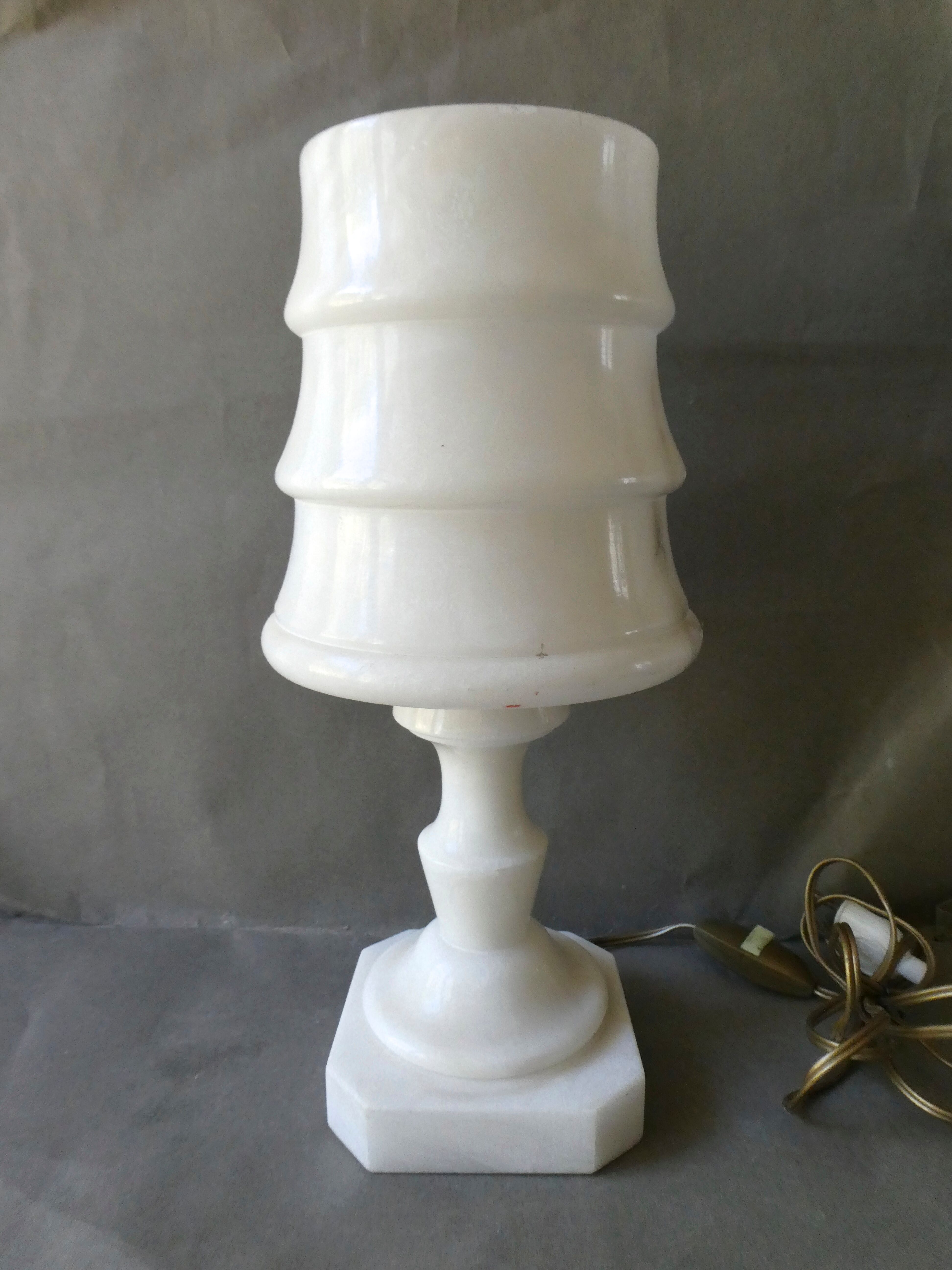 White marble graphic lamp, 1960s