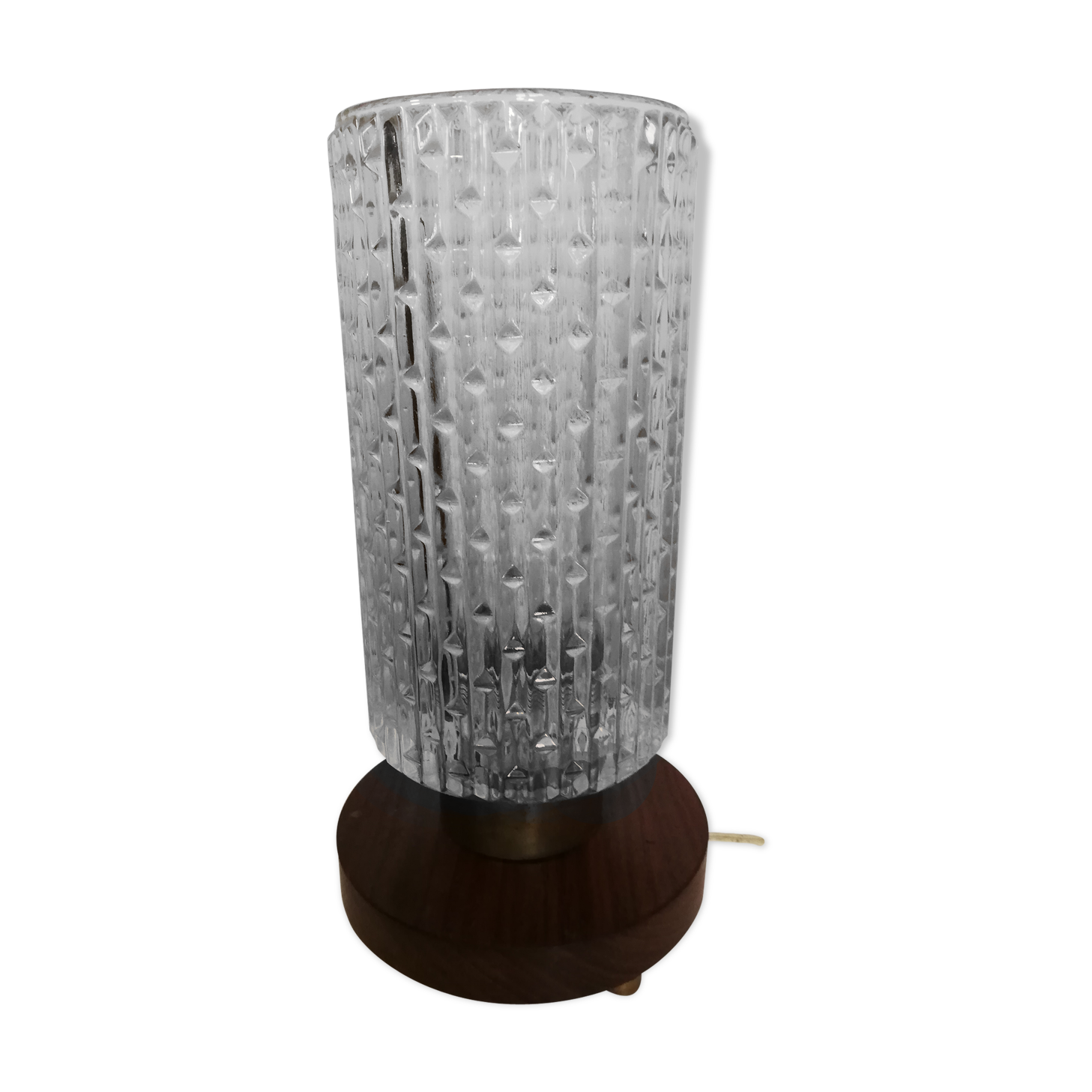 Teak and glass Scandinavian nightlight