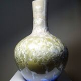 Large globular porcelain vase with crystalline enamels, Jingdezhen Zhi, vintage