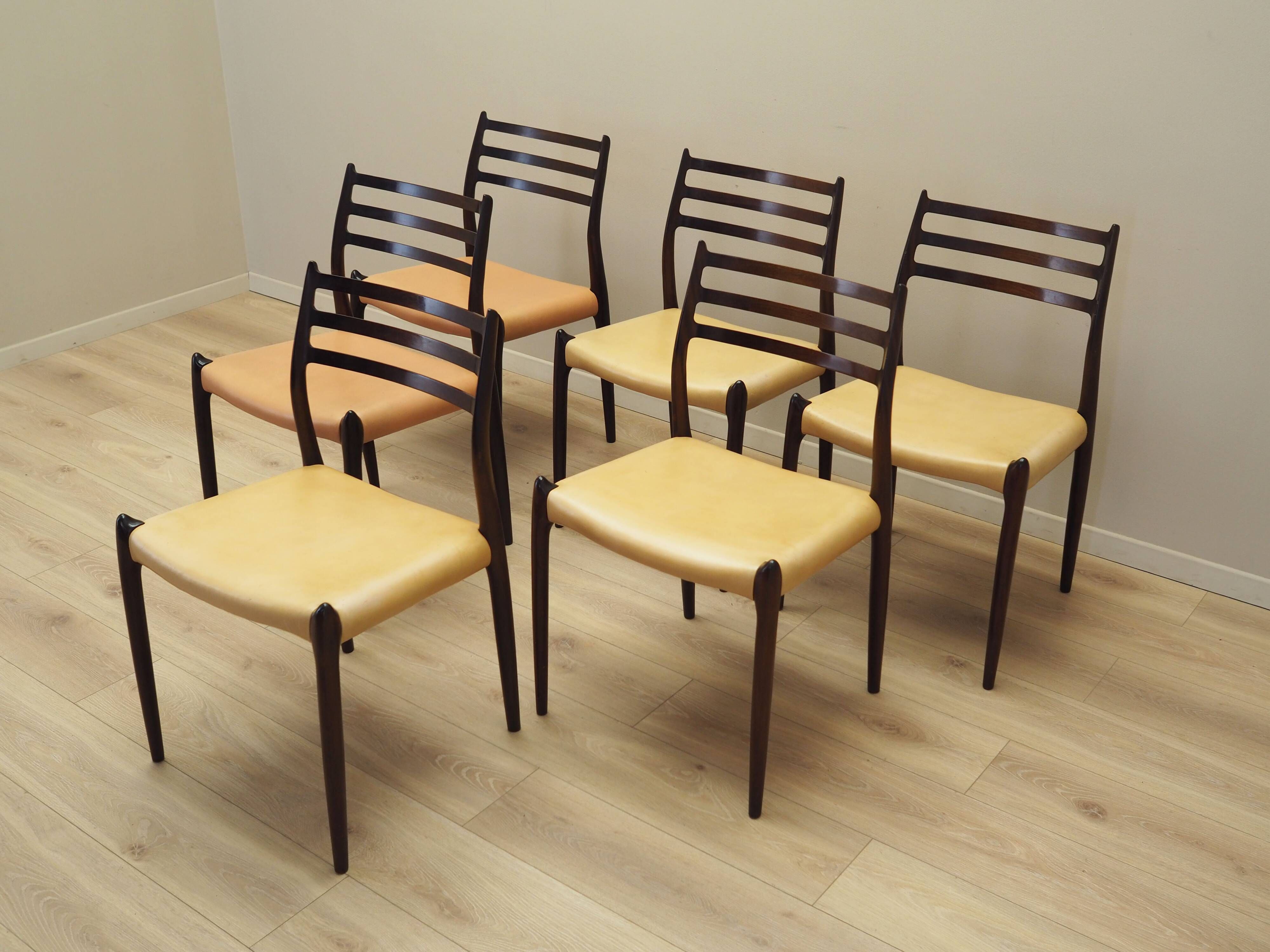 Set of six mahogany chairs, Danish design, 1960s, designer: Niels Otto Møller