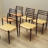 Set of six mahogany chairs, Danish design, 1960s, designer: Niels Otto Møller
