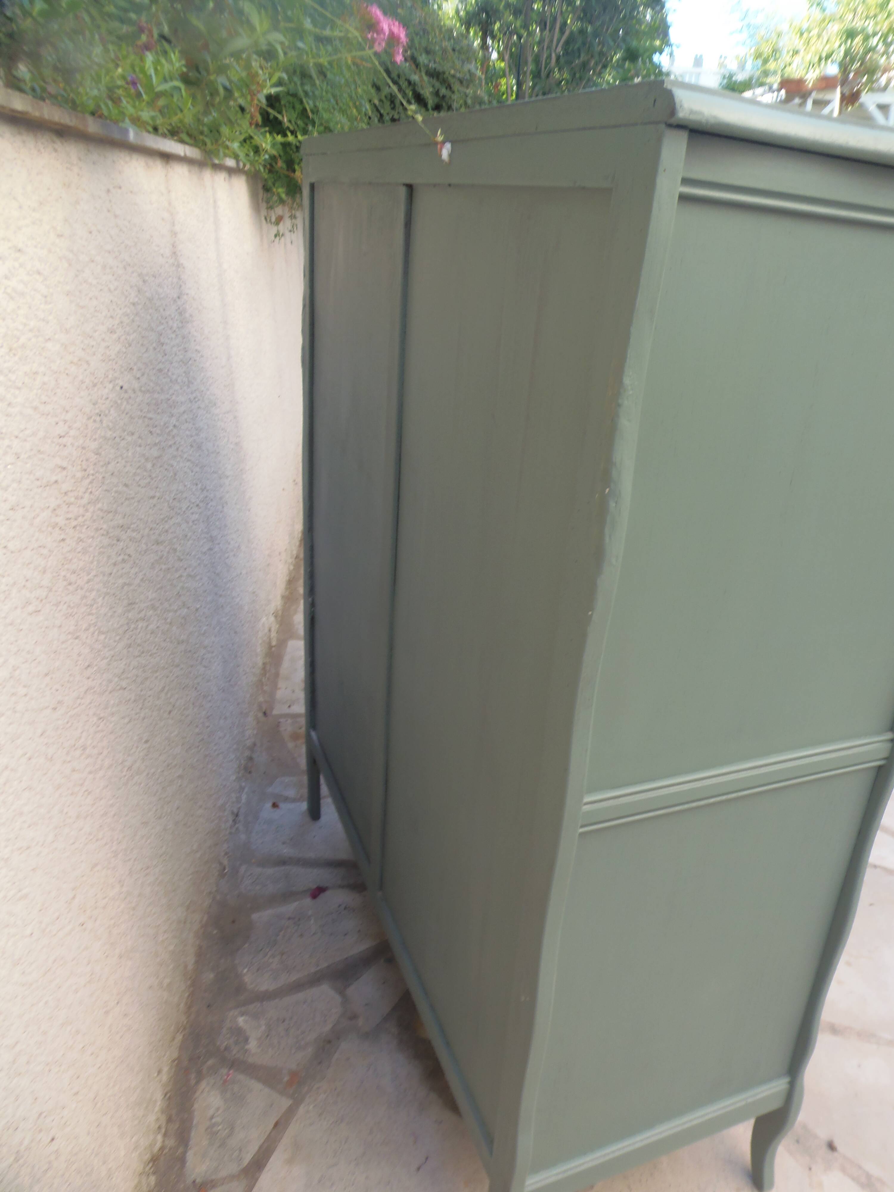 Armoire ancienne Green Smoke – Toile de Jouy .