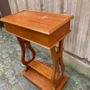 Vintage Wooden Console Table with Lyre Legs — Empire Directoire Style 1960