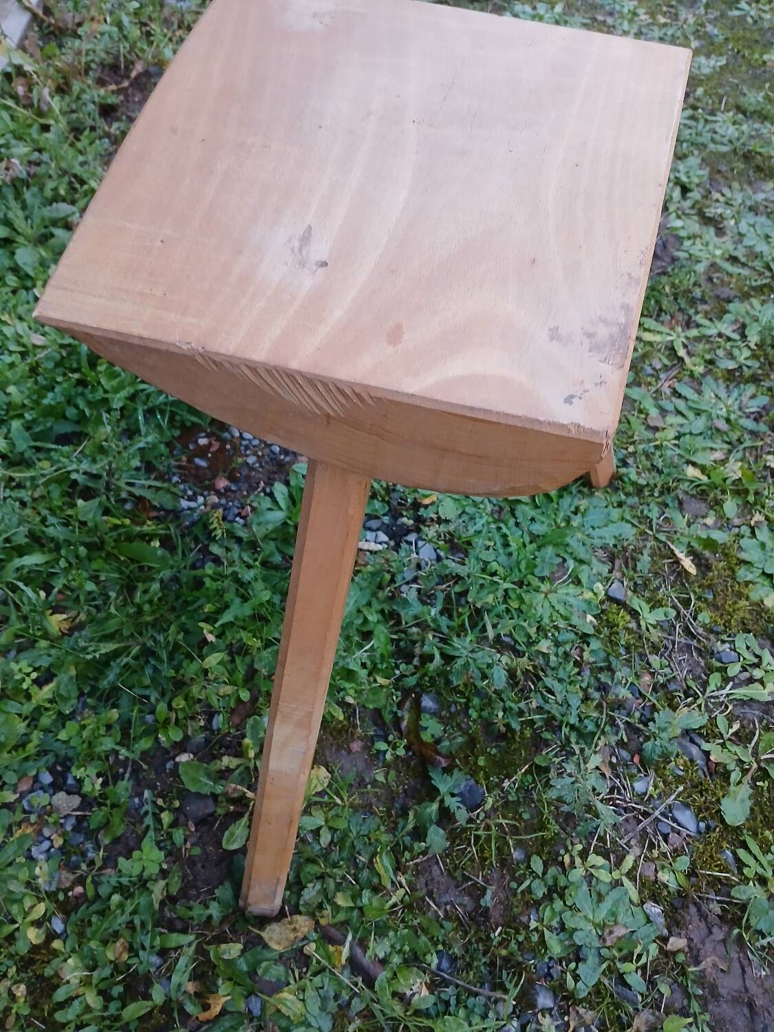 Antique wooden tripod stool