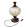 Vintage wooden and alabaster lamp – baluster shape