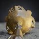 Dragon-styled floor ashtray – gilded brass – 1960s