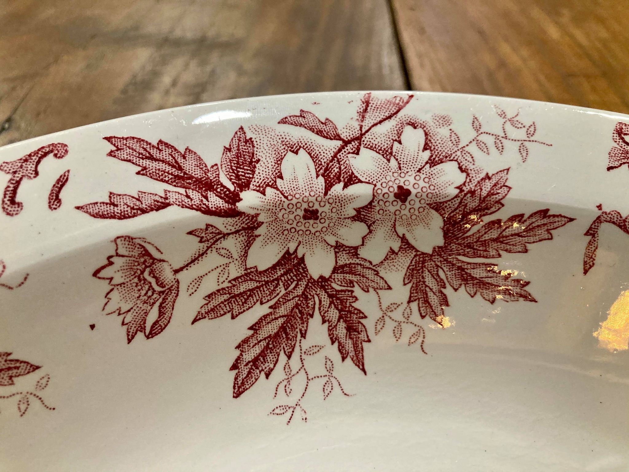 Hollow dish in Iron Earth Saint Amandinoise model Anemone