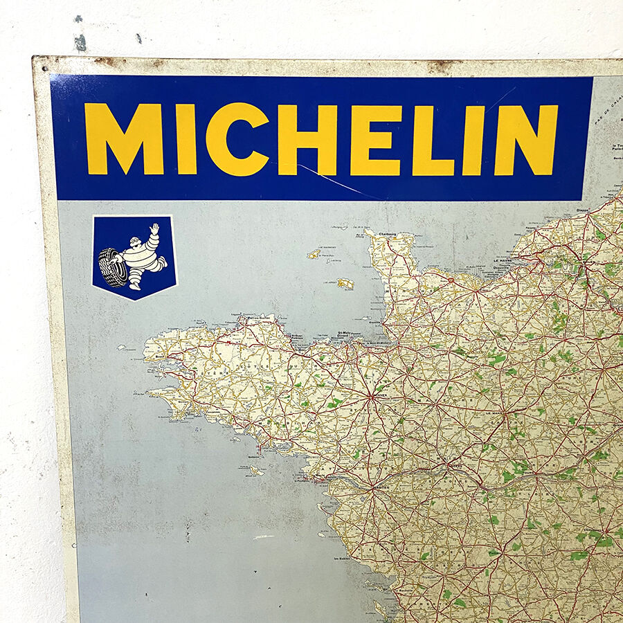 Map of France Michelin in sheet metal 1962