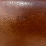 3 stainless steel tube chairs and faux leather, vintage