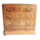 Old wooden chest of drawers with 4 drawers on wheels