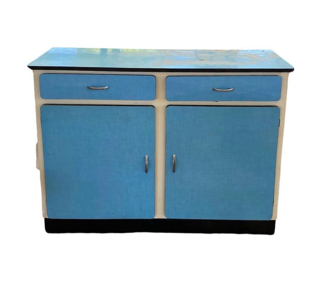 Blue formica buffet