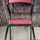 Design armchair, metal and red skai, vintage, 50s