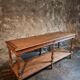 French 19th-century oak draper's table – Antique kitchen island console
