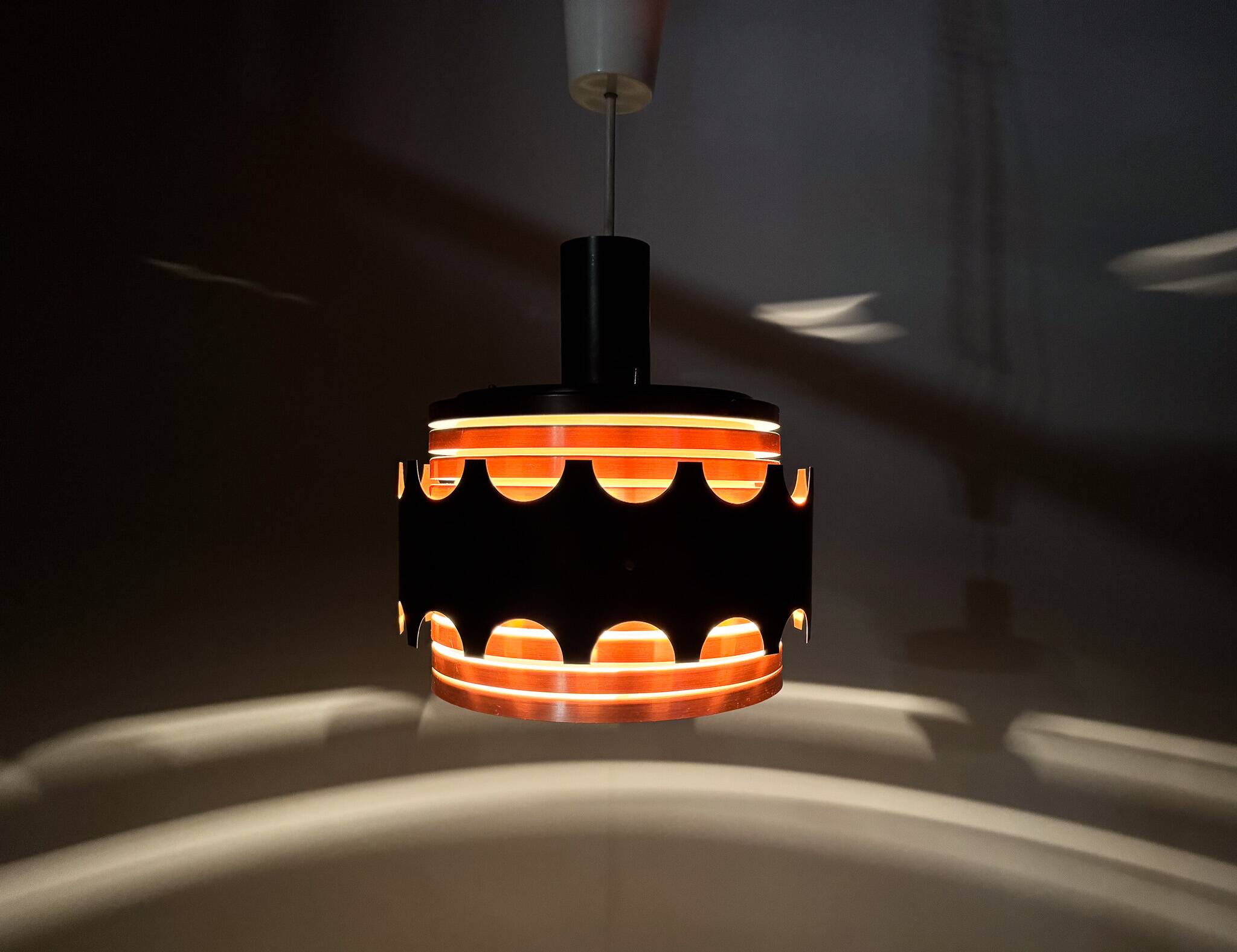 Lampe suspendue space age par veb leuchtenwerk, allemagne, années 1970