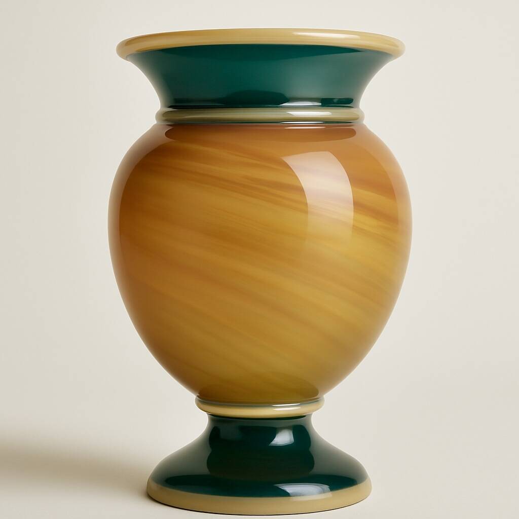 Antique marbled blown crystal vase