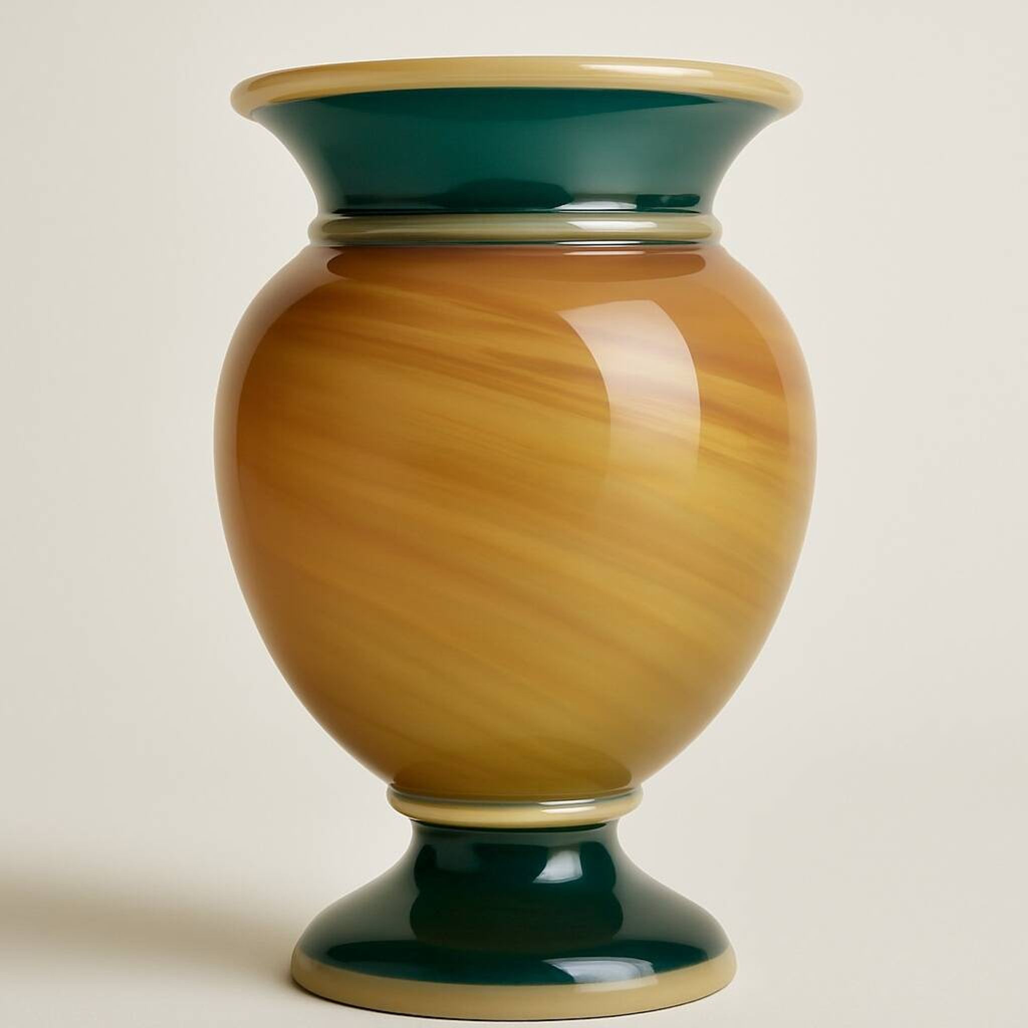 Ancien vase en cristal soufflé marbré