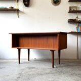Freestanding teak desk, Denmark 60s/70s, vntg, mid-c modern