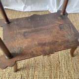 Elegant Art Nouveau side table in walnut, France early 20th century.