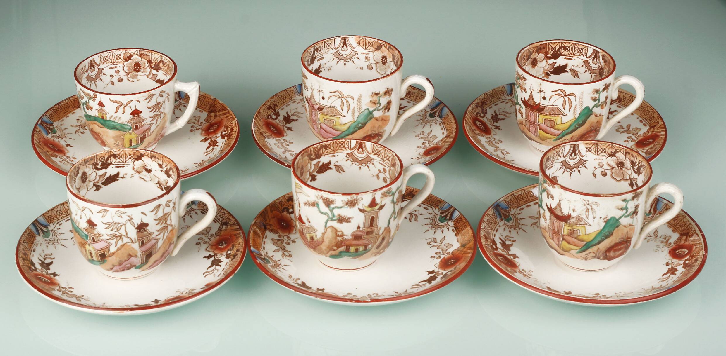 Coffee service Sarreguemines model Kyoto, 19th century