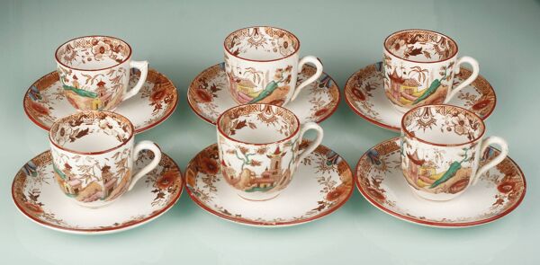 Service à café Sarreguemines modèle Kyoto, 19ème s.