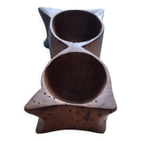 Salt and pepper shakers in wood