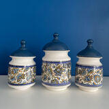 Vintage blue spice jars