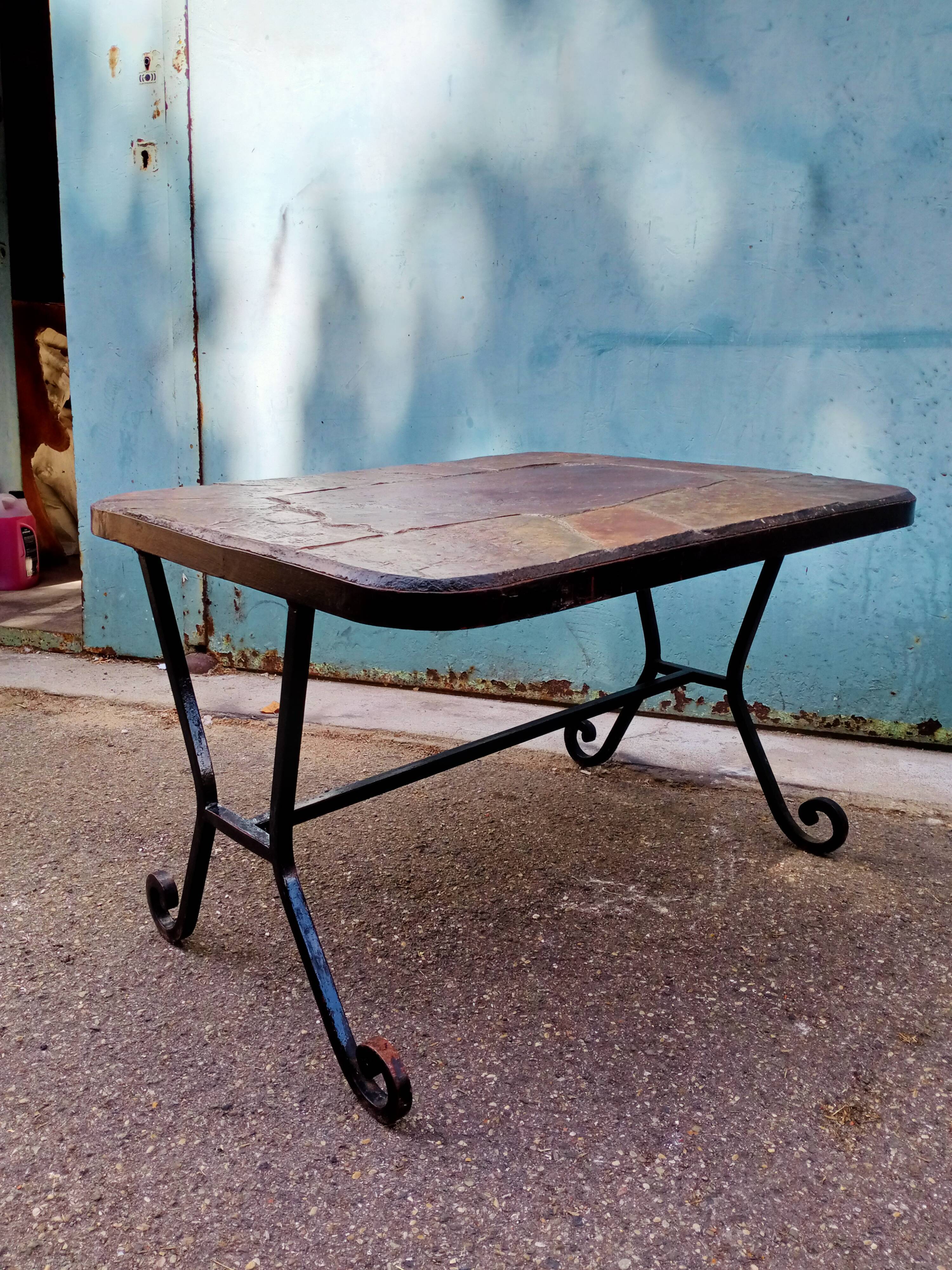Table basse années 60 fer forgé