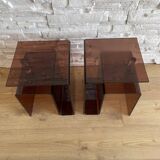 Table de chevet et porte revue en plexiglass de Michel Dumas pour Roche Bobois 1970