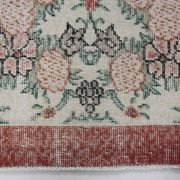 Coral red farmhouse floral rug 206x112cm