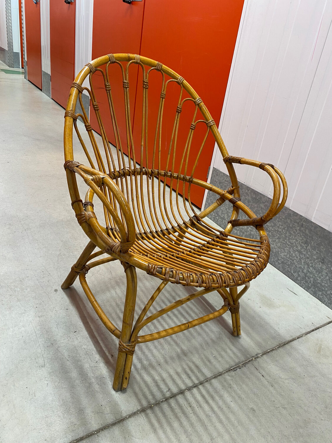 Rattan and bamboo armchair