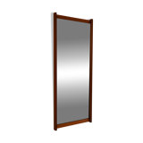 Miroir scandinave vintage en teck avec cadre rainuré