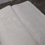 Serviettes de table anciennes damassées art nouveaux foral 60 cm