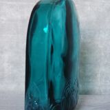 Flacons bouteilles verre gravé bleu