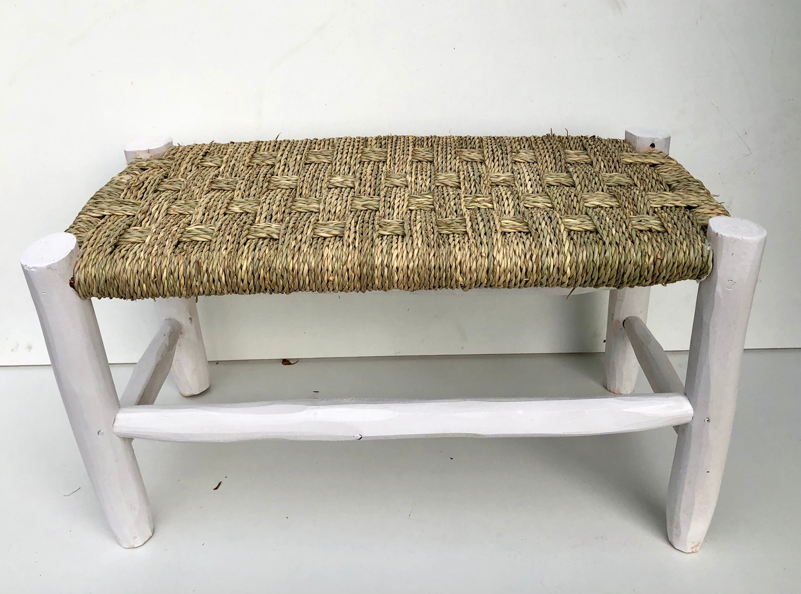 Moroccan children's bench wood and rope