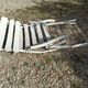 Garden lounge armchair wood metal iron patinated paint