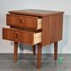 Danish beside tables in teck 2 drawers, scandinavian 1960