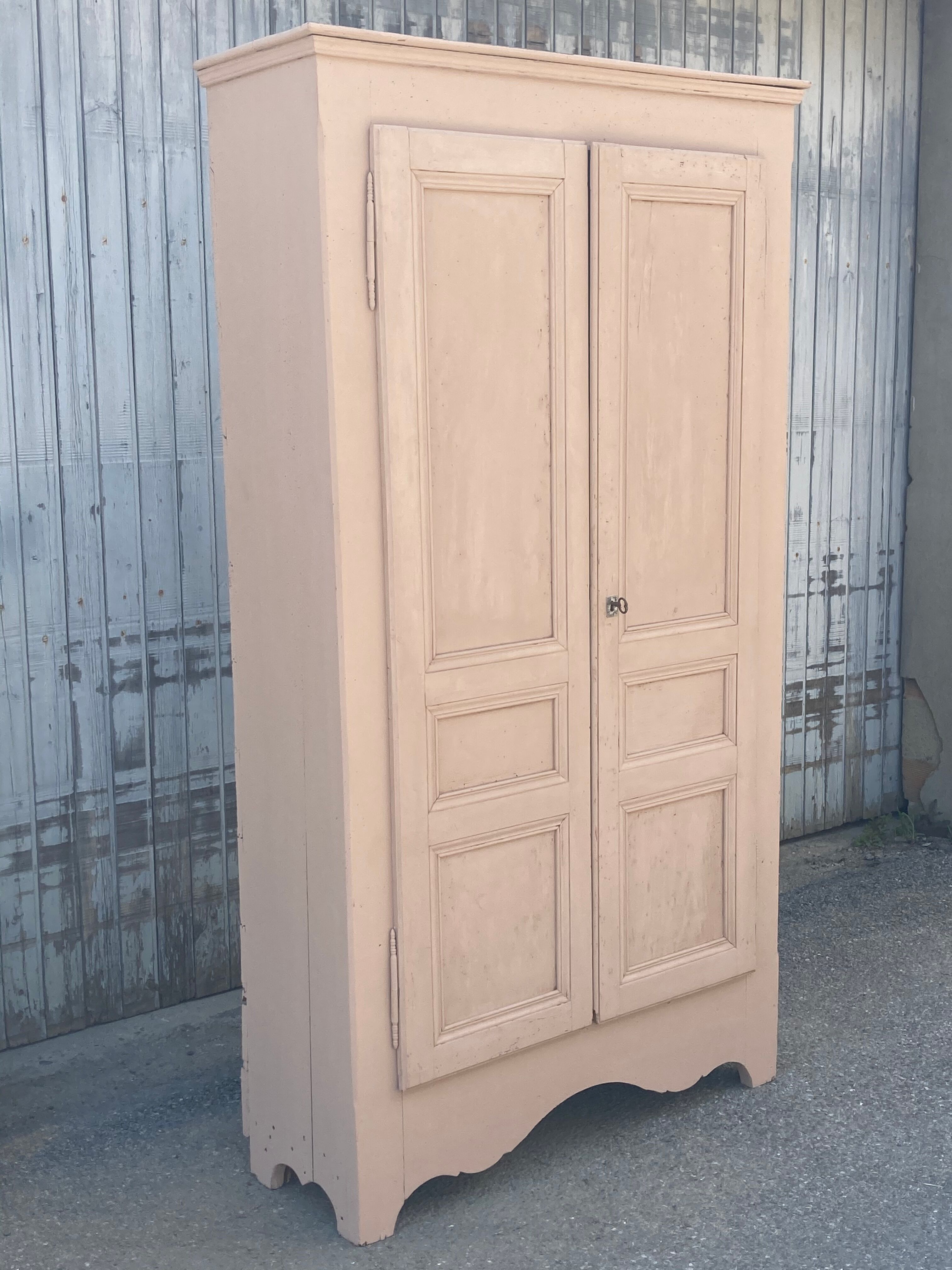 Painted cupboard made of solid wood