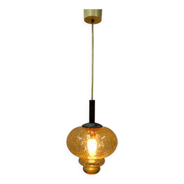 Vintage glass pendant lamp (bubble glass) 60s/70s Glashutte